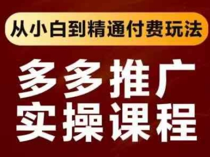 拼多多推广实操课程,从小白到精通付费玩法-富创网